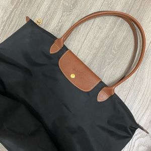 Longchamp Le Pliage large tote in black